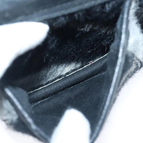 BURBERRY Nova Check Blue Label Shoulder Bag Wool Leather Black Auth 102387 - Picture 13 of 16